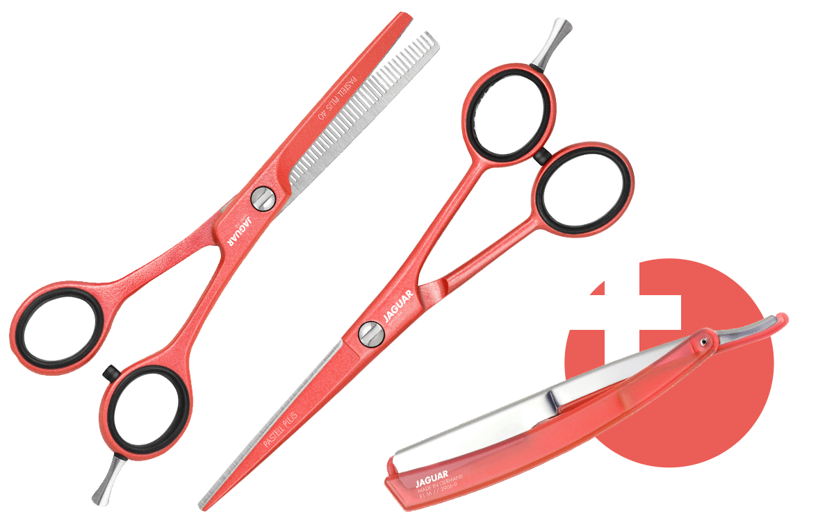 Kit ciseaux Jaguar Pastell Plus classic Coral - Ciseaux-Premium®